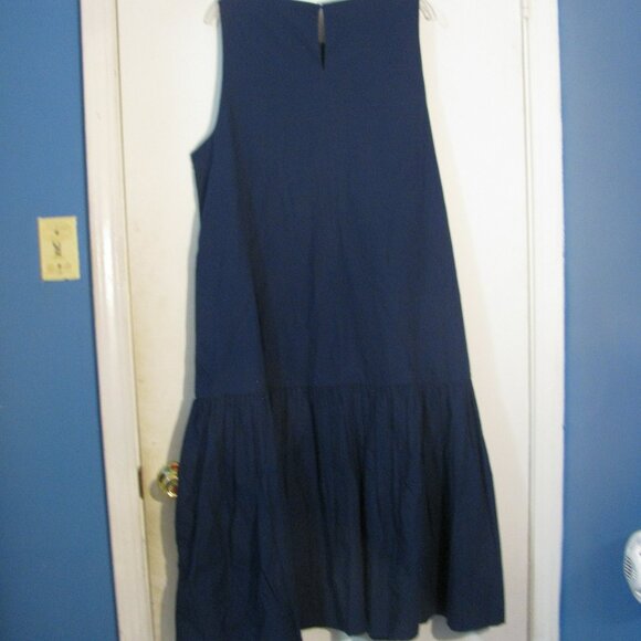 * The Drop Blue Maxi Dress XL Plus NWT $59 100% Cotton Ruffled Skirt - Picture 4 of 6